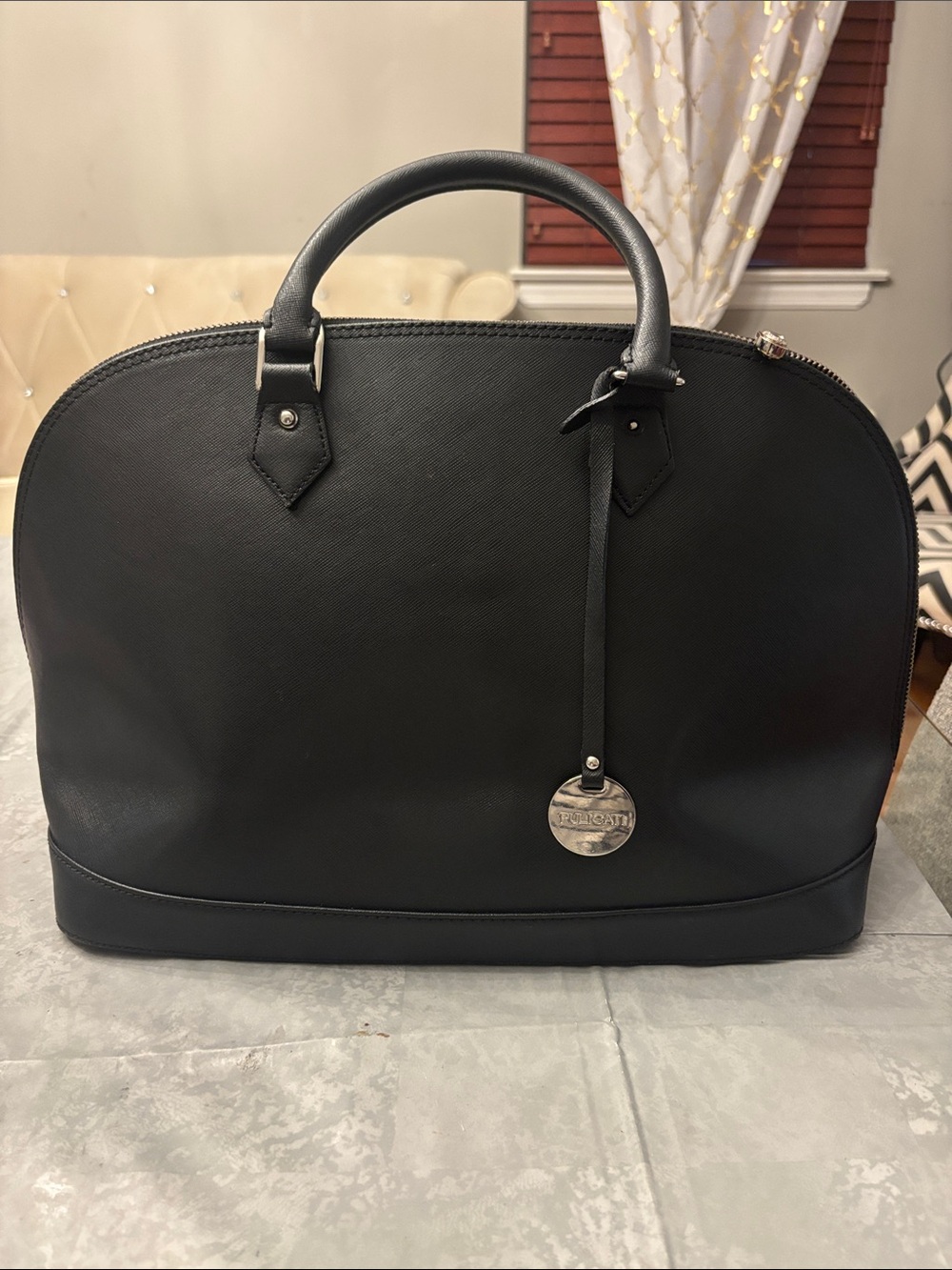 Pulicati Black Dome Satchel Handbag